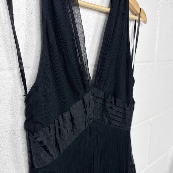 Vintage Max Azria Y2K Silk Fairy Grunge Midi Dress Womens 4 Whimsy Goth Vamp - Picture 6 of 16